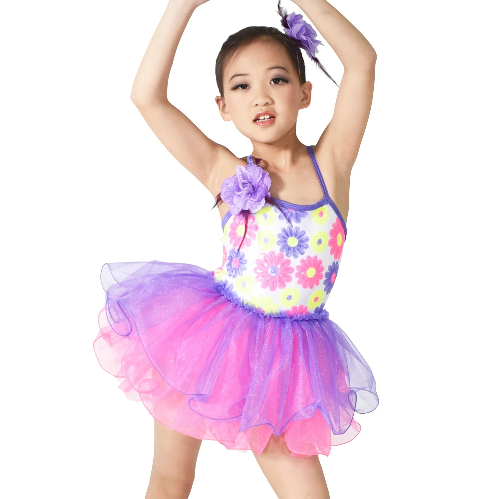 Цветочное балетное платье-пачка MiDee современные балетные танцевальные костюмы