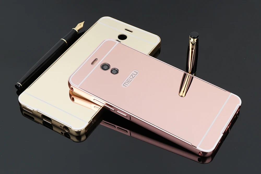 Модные Роскошные зеркальные чехлы из розового золота для Meizu m6 note, алюминиевая металлическая рамка, задняя крышка для Meilan Note 6 5,5 дюймов