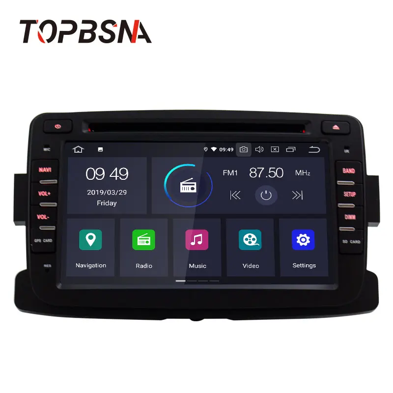 Автомагнитола TOPBSNA 1 Din Android 10 для Dacia/Sandero/Duster/Renault/Captur/Lada/Xray 2/Logan 2 GPS навигация