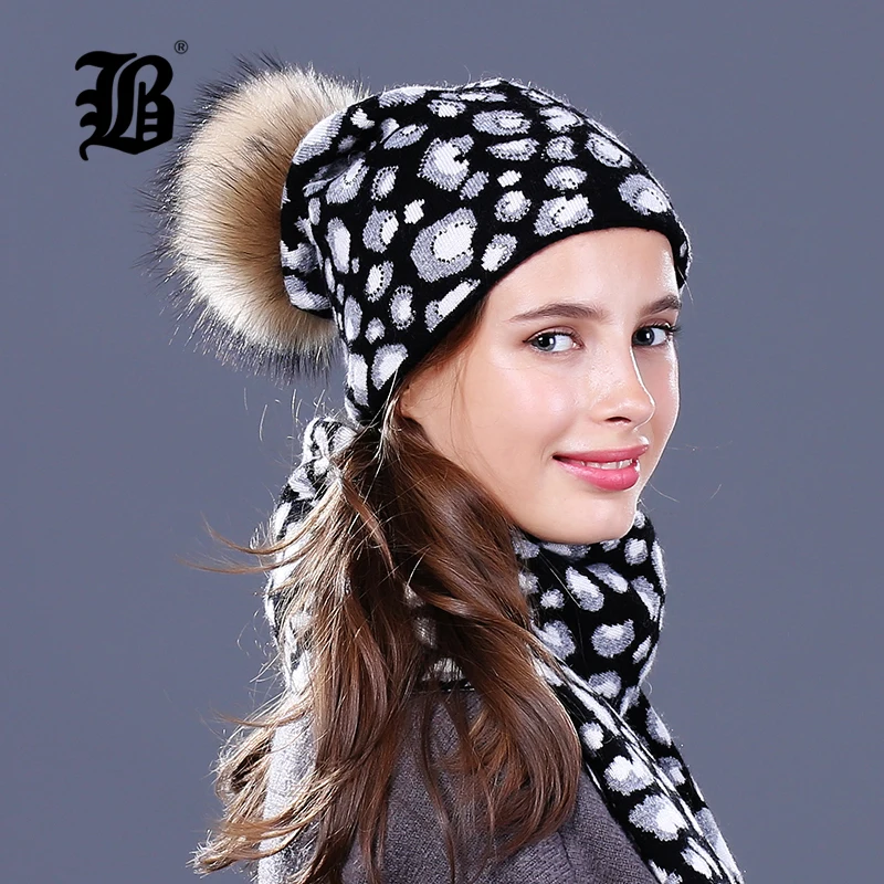 

[Flb] Skullies шапочки зимняя шапка для Для женщин теплая шапка Модные Вязание теплые Кепки меховой помпон шерсть шляпа Кепки для отдыха Модная зимняя шапка