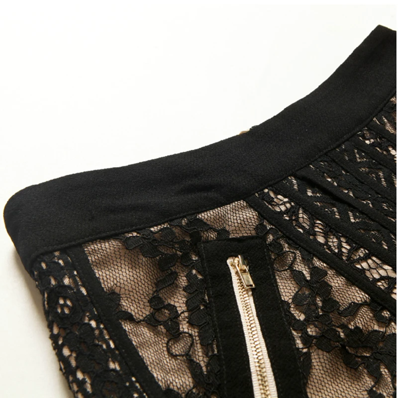 Женская кружевная юбка годе черная ажурная с кружевом 2017|lace skirt women|black lace skirtlace |