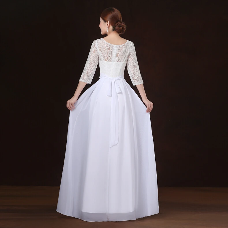 Скромные рукава Цвет синий красный Шифоновые скромные платья подружки невесты