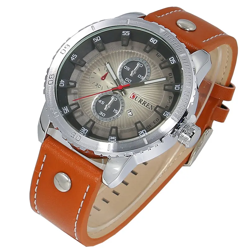 Часы наручные CURREN Мужские кварцевые деловые повседневные брендовые люксовые в