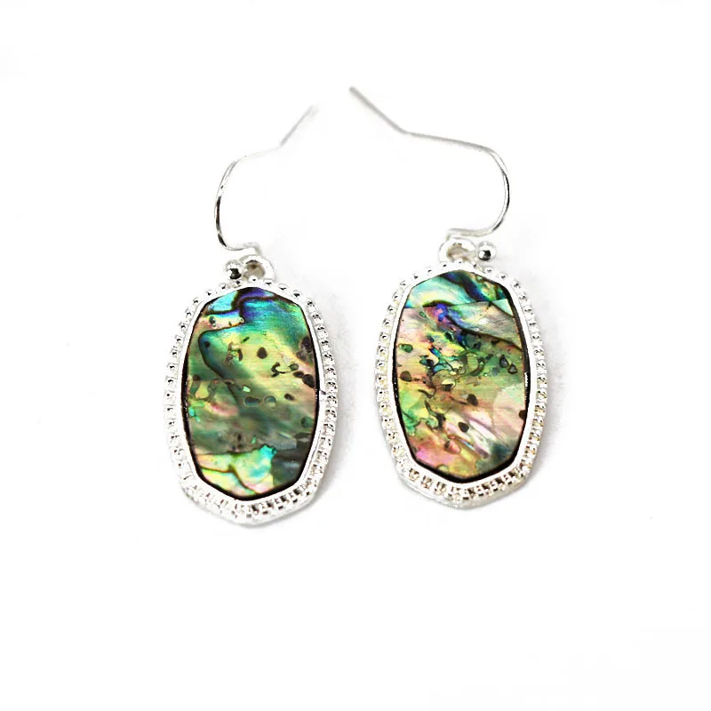 Серьги с шестигранником Abalone Модные Разноцветные серьги серебристого и золотого