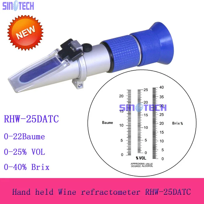 Ручной рефрактометр для винограда и спирта Sinotech 3 в 1 0 25% том|alcohol price|alcoholalcohol acetone |