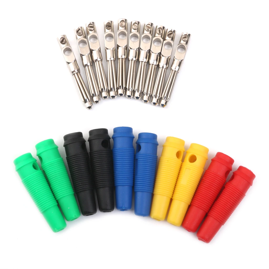 10x Insulation PVC 4MM Banana Plug FOR BINDING POST Speaker Meter Test | Электроника