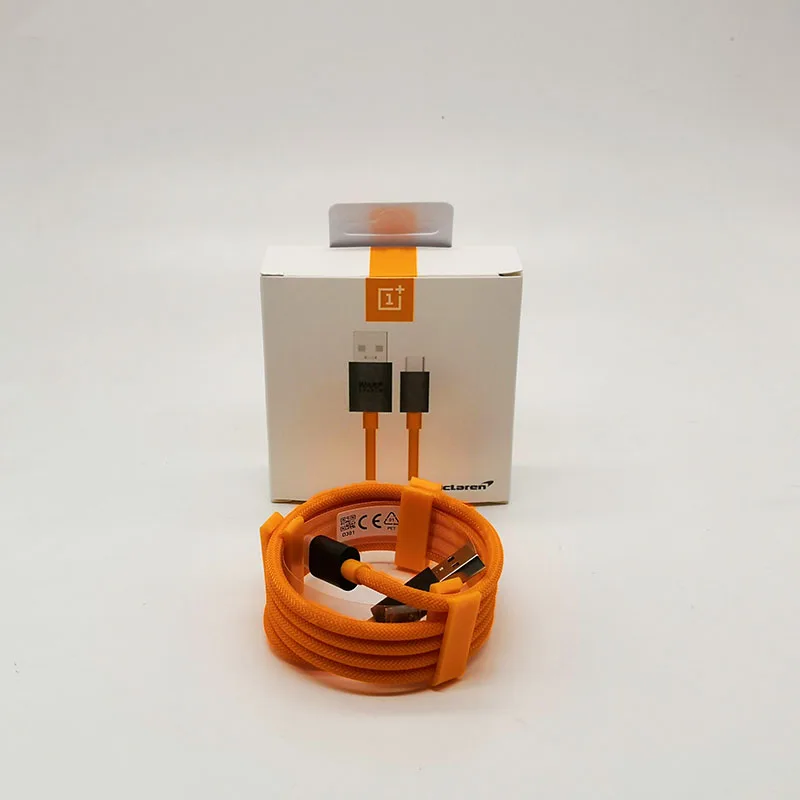 Orange Нейлоновый кабель для Oneplus 7, 6, 5, 3, 3, mlaren, usb type-C, деформация, быстрая зарядка, USB-C, шнур Oneplus6T, 1 м, 5 В, 4a - Цвет: Orange