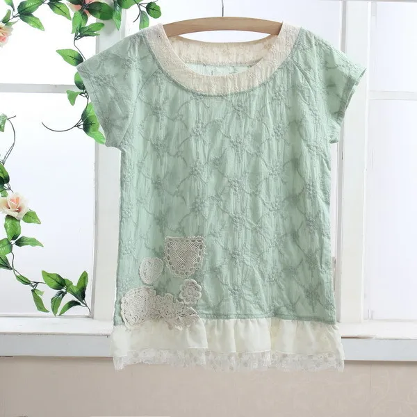 Рубашка женская винтажная с цветочной вышивкой|lace shirt|casual topsflower embroidery |