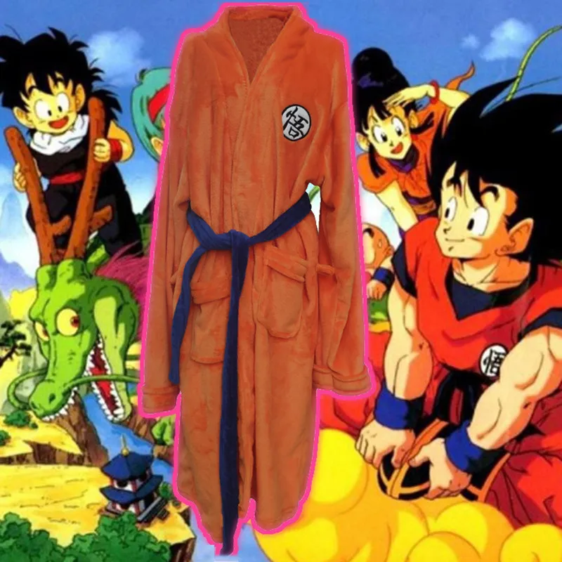 Аниме Dragon Ball термо фланелевый Халат осень зима для мужчин женщин Косплей пижамы Гоку толстое кимоно халат костюмы халат