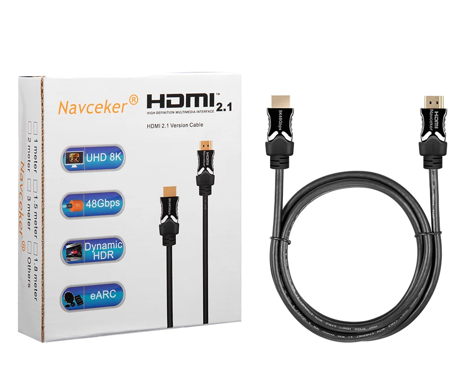 Реальный 48 Гбит/с HDMI 2,1 кабель UHD 8K HDMI 2,1 кабель Dolby HDR Ultra-HD 2,1 HDMI кабели 1 м 2 м RGB 4:4:4 Кабо HDMI 2,1 сплиттер