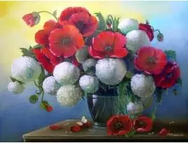 Набор для рисования по номерам на холсте с цветами