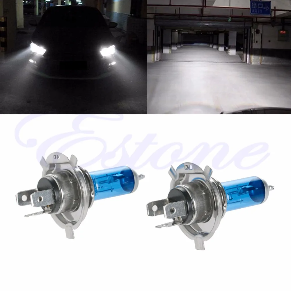 2 шт H4 100 Вт светильник яркий белый автомобиль фары лампы 12 В 5000 К галогенная лампа