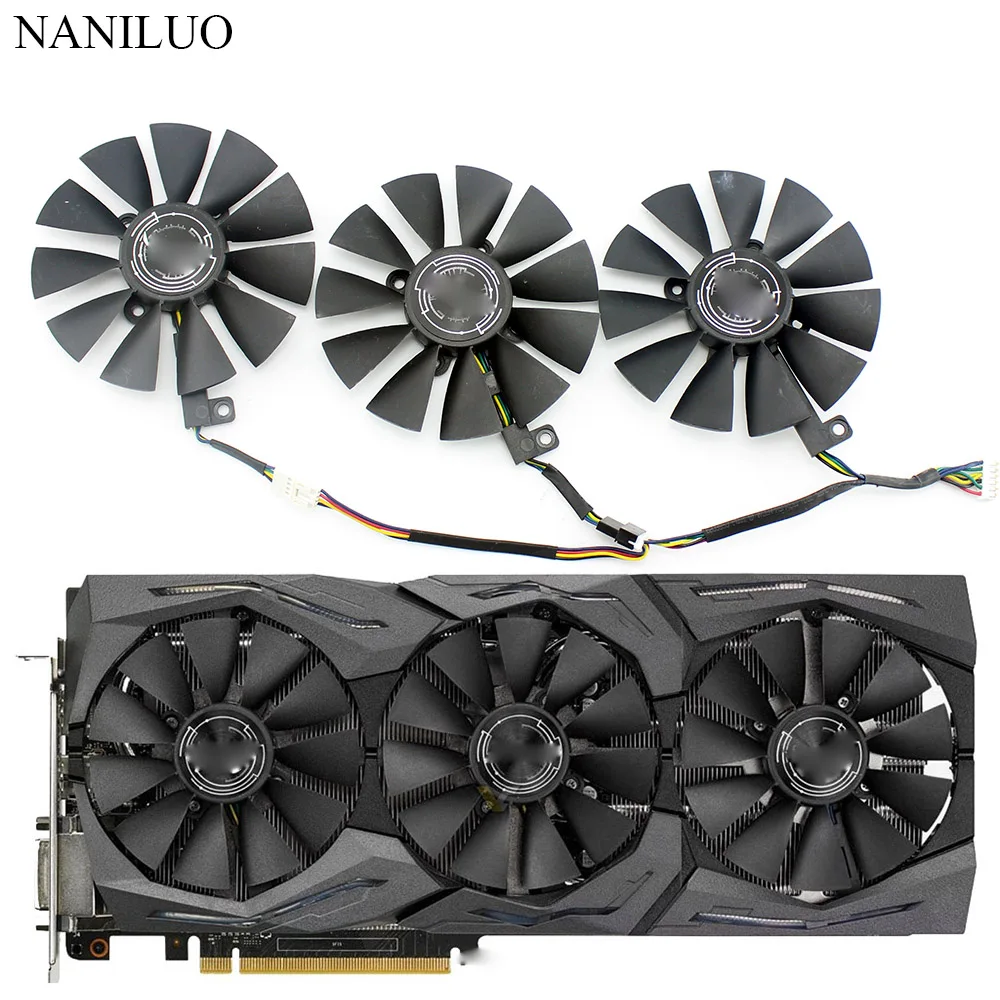 Вентилятор охлаждения 87 мм PLD09210S12M PLD09210S12HH для ASUS RX VEGA64 VEGA56 64 RX 580 вентилятор GTX 1080Ti вентилятор для видеокарты