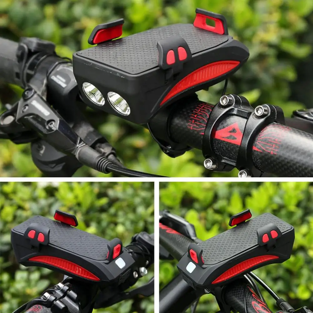 

Multi-function bicycle mobile phone bracket with riding headlight speaker 2000mAh charging fixed bracket good quality