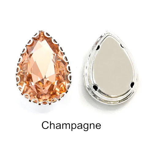 Champagne 20 шт. 26 цветов кружево коготь пришить стразы кристалл AB стекло Каплевидная форма швейные камни для Сделай Сам одежда Стразы B1179 - Цвет: Champagne