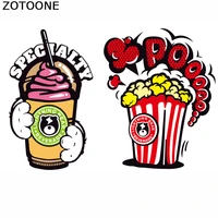 zotoone popcorn coke iron on transfers patches for clothing fabric cartoon patches diy stripes custom patch stickers applique e
