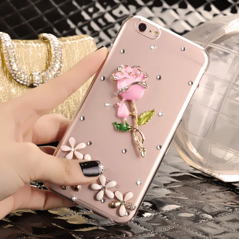 Блестящий чехол с 3D алмазным блестящим кристаллом и стразами для Apple iPhone XR XS Max X 4 4S