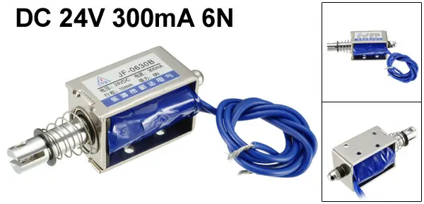 JF-0630B Uxcell 1 шт. с источником питания от постоянного тока, 6/24V Электромагнитный Электромагнит 300/800mA 6N 6,5/10 мм тестовая Тип открытая рамка прямолинейного движения с хорошим качеством, электромагнит - Цвет: JF-0630B