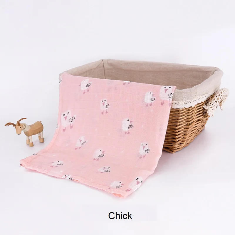 Chick Муслиновое Пеленальное бамбуковое детское ежемесячное одеяло с единорогом мягкое банное полотенце для новорожденного пеленки для младенца одеяло для коляски s детская накидка Inbakeren - Цвет: Chick