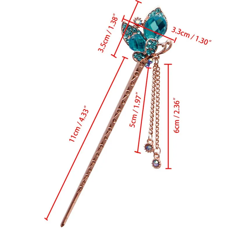 Женщины hairwear элегантный Шарм Синий Кристалл Bobby Pin волосы ювелирные изделия модная шпилька для волос Стразы палочки для волос