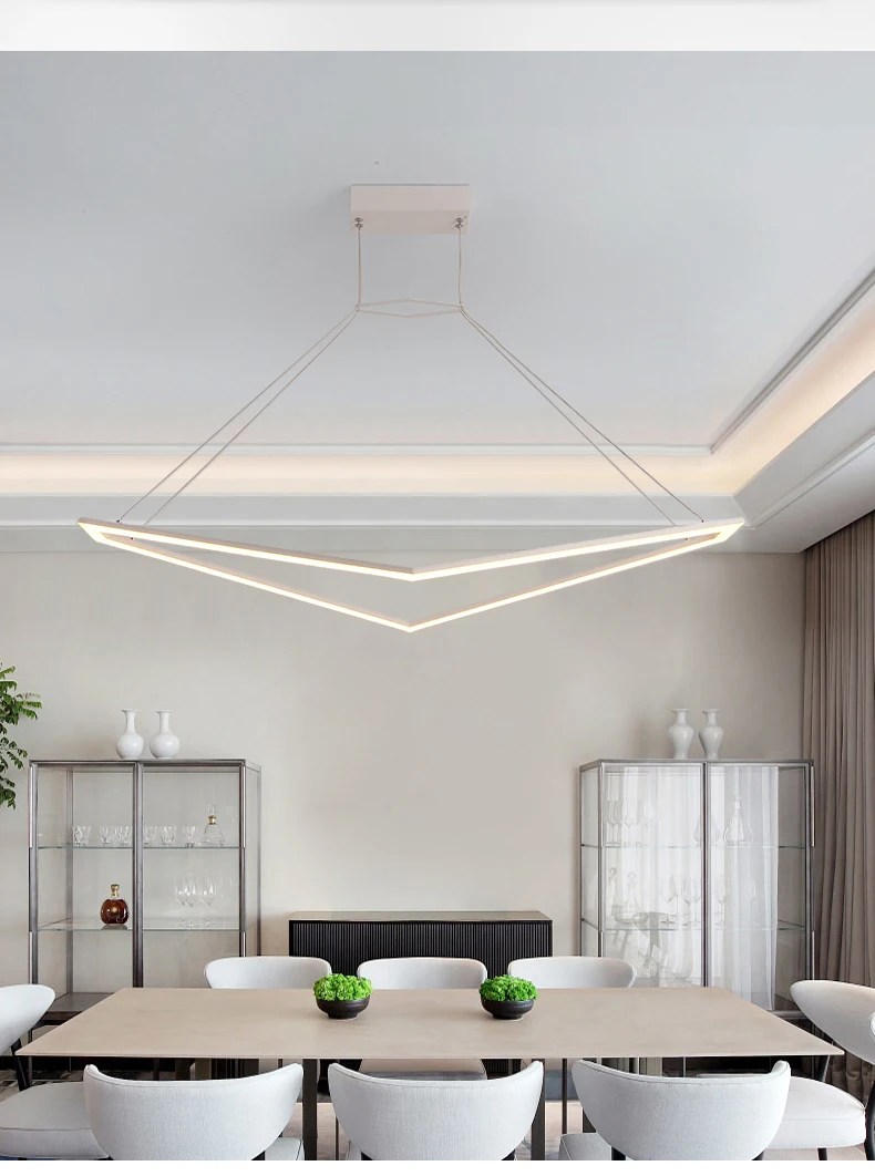 RC+ DImmable новые идеальные современные светодиодные подвесные светильники для гостиной, столовой, кухни, черная или белая отделка, домашняя Подвесная лампа