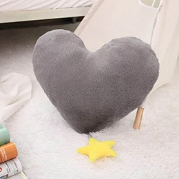 Grey heart Фэнтези желтая звезда Луна Корона сердце форма плюшевая подушка мягкая подушка для дивана стула подушка из искусственного меха кролика спинка для кормящих девочек - Цвет: Grey heart
