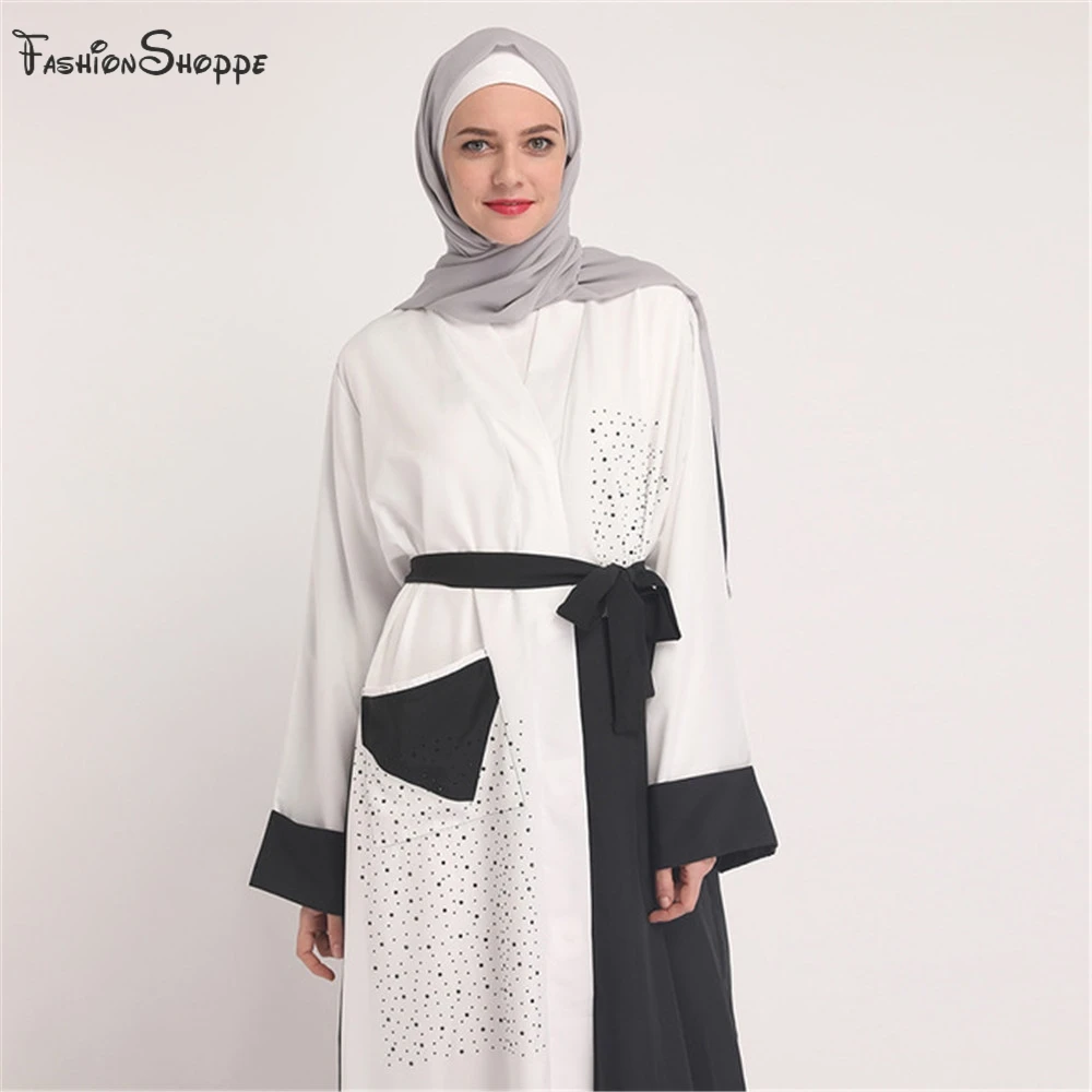 Женские мусульманские Длинные платья Abaya длинное платье кардиган в стиле пэчворк