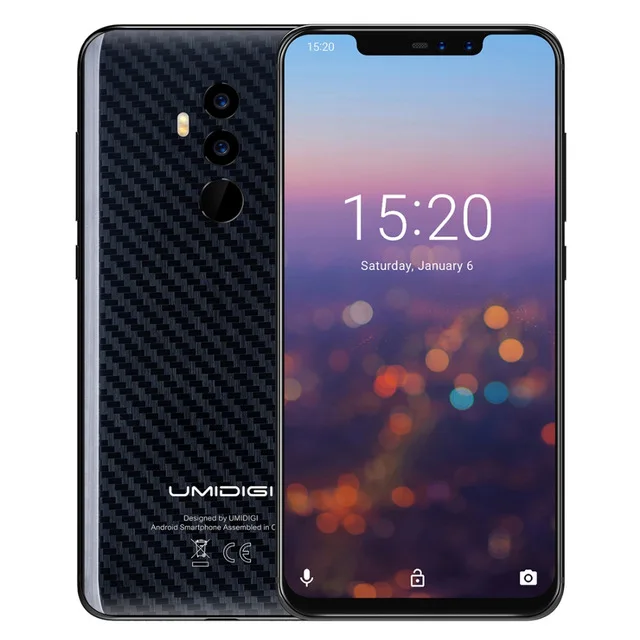Z2 Pro Carbon Fiber UMIDIGI Z2 Pro 6 ГБ+ 128 ГБ 6," полный Экран Смартфон Android 8,1 Helio P60 Quad линзы 4G NFC, LTE Беспроводной зарядки мобильного телефона NFC - Цвет: Z2 Pro Carbon Fiber