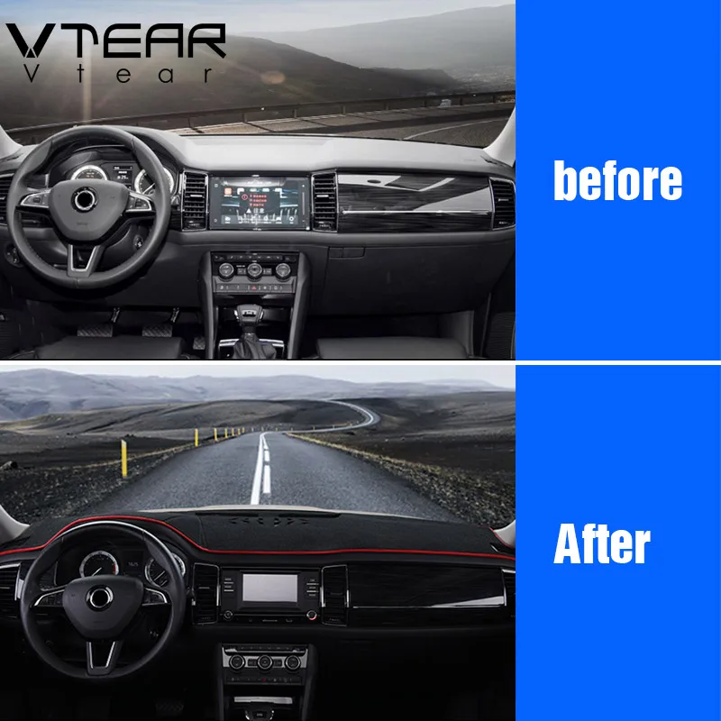 Vtear для Skoda Kodiaq шкода кодиак антискользящий коврик аксессуары приборной панели автомобиля Избегайте светильник коврик интерьер Противоскользящий Инструмент платформа Противоскользящий коврик