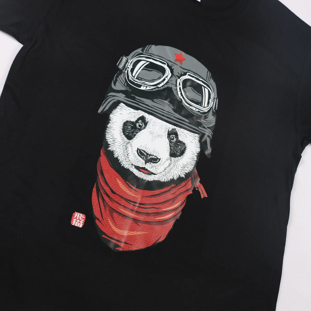 Футболка Happy Adventurer с пандой топ Мужская футболка из чистого хлопка новый дизайн