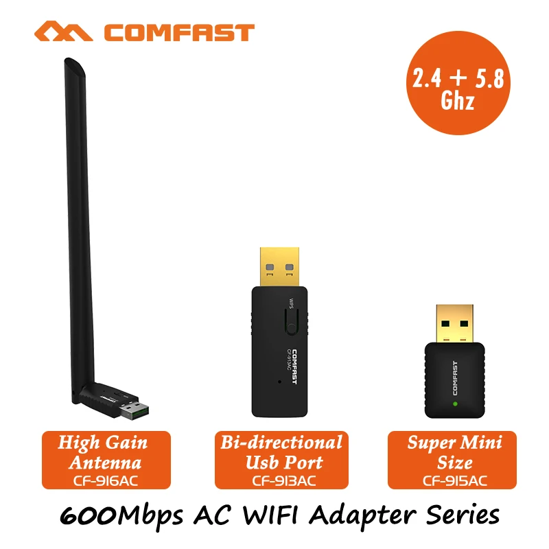 COMFAST 600 Мбит/с USB Wi fi Адаптер dongle Dual Band 802.11ac/a/b/g/n беспроводной N 2 4 г/5 8 Г адаптер