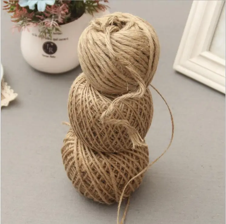 Джутовый шпагат Натуральный сизаль 1 мм 2 Тэги в стиле рустик обертывание