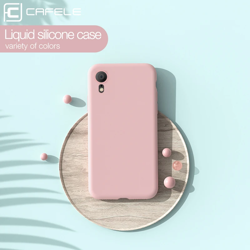Cafele жидкий силикон чехол для iPhone 7 8 plus X Xs Max Xr простой сплошной цвет силиконовый |