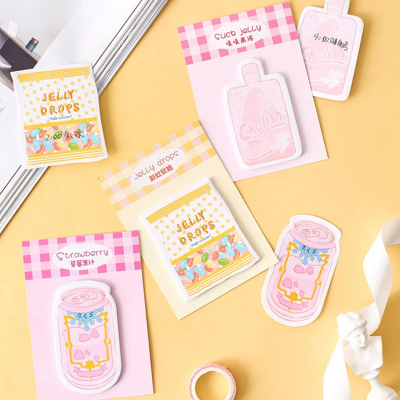 Милые блокноты для закусок клейкие заметки Kawaii молочный картон Липкие детей