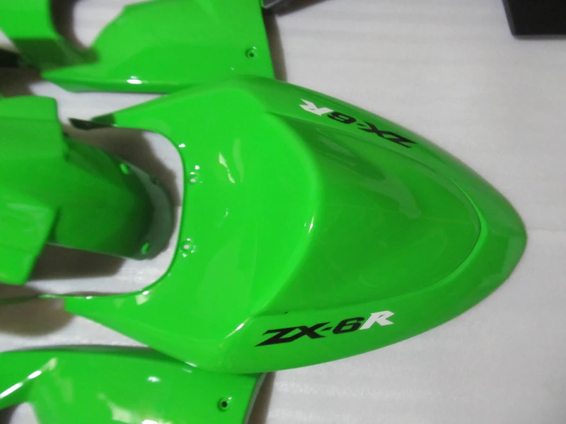 Запасные части для кузова Kawasaki ninja ZX6R 05 06 комплект черно зеленых обтекателей 2005 2006
