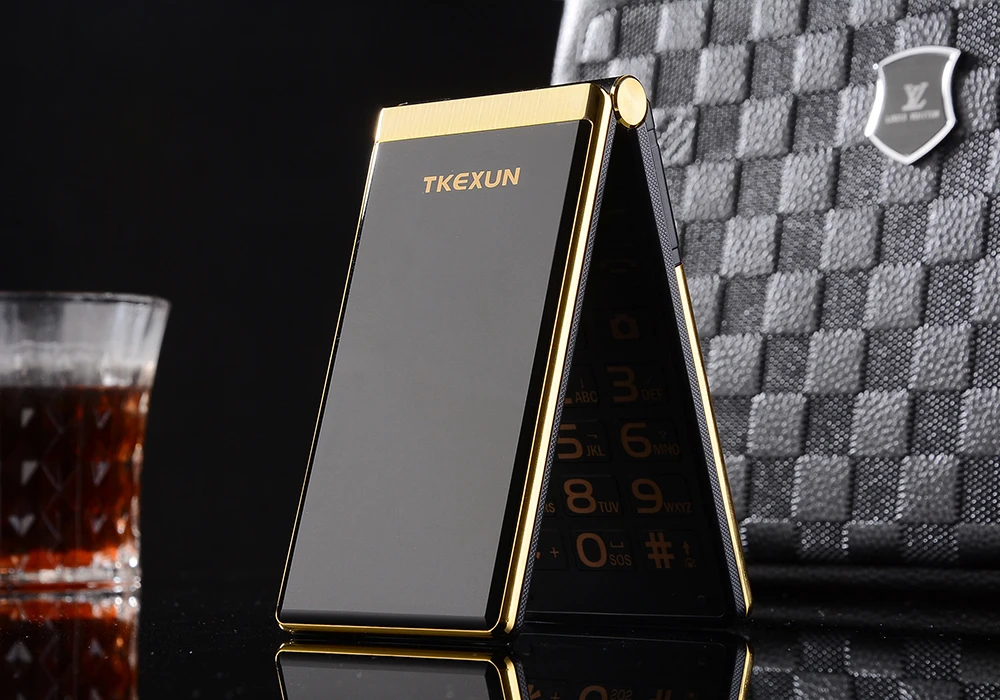 TKEXUN M2 откидной телефон металлический корпус старшая двойная Sim камера MP3 MP4 сенсорный экран роскошный 3,0 дюймовый мобильный телефон