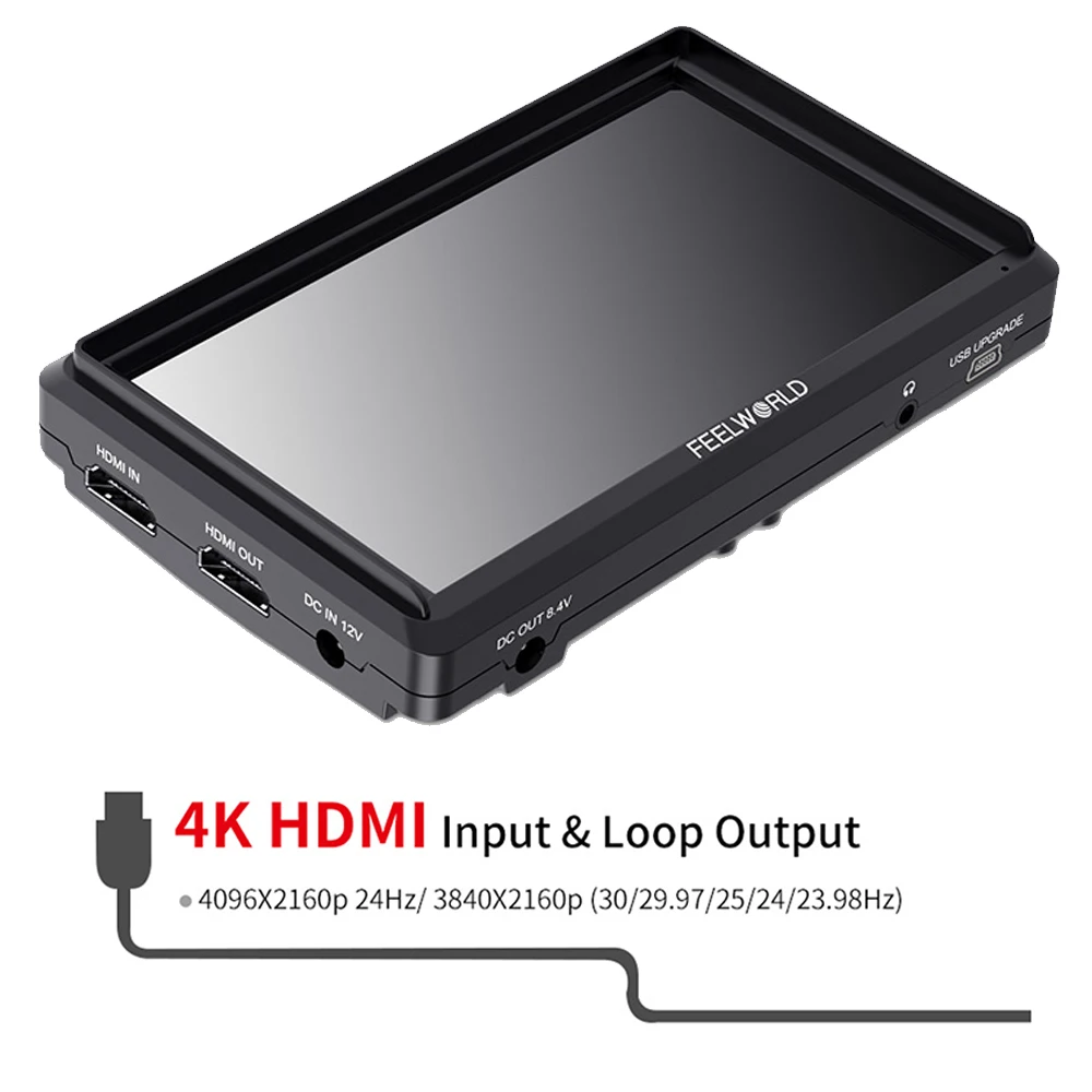 FEELWORLD S55 5 дюймовый небольшой цифровой зеркальной камеры rig 4K HDMI вход Портативный