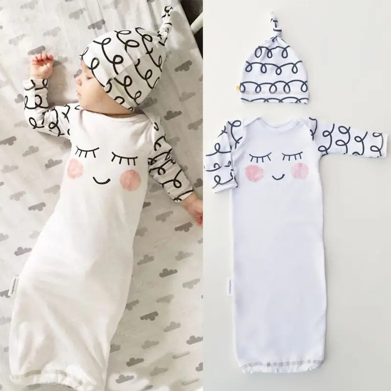 Весенне летний спальный мешок для малышей одеяло новорожденных + шапочка