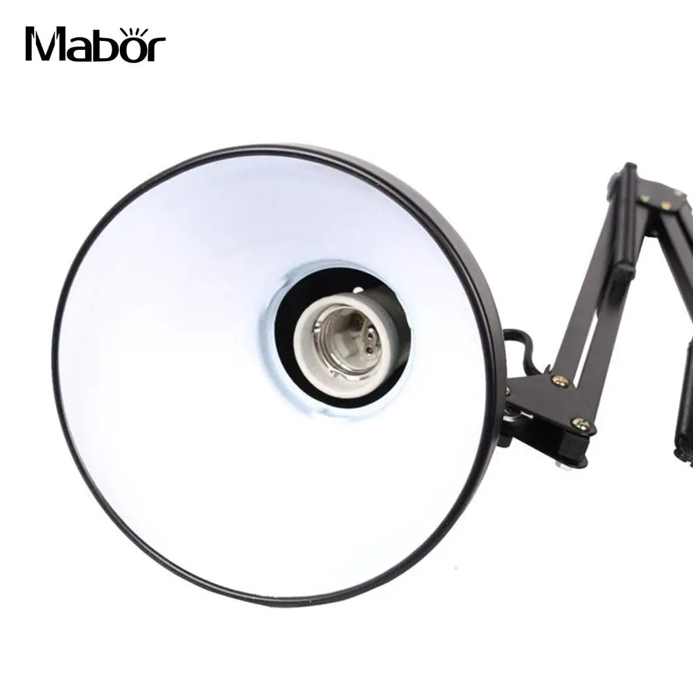 Mabor 110 V-240 V черный светодиодный гибкий поворотный кронштейн с зажимом, настольная лампа, Настольный светильник, лампа для чтения, для дома, офиса, студии, для учебы, яркая