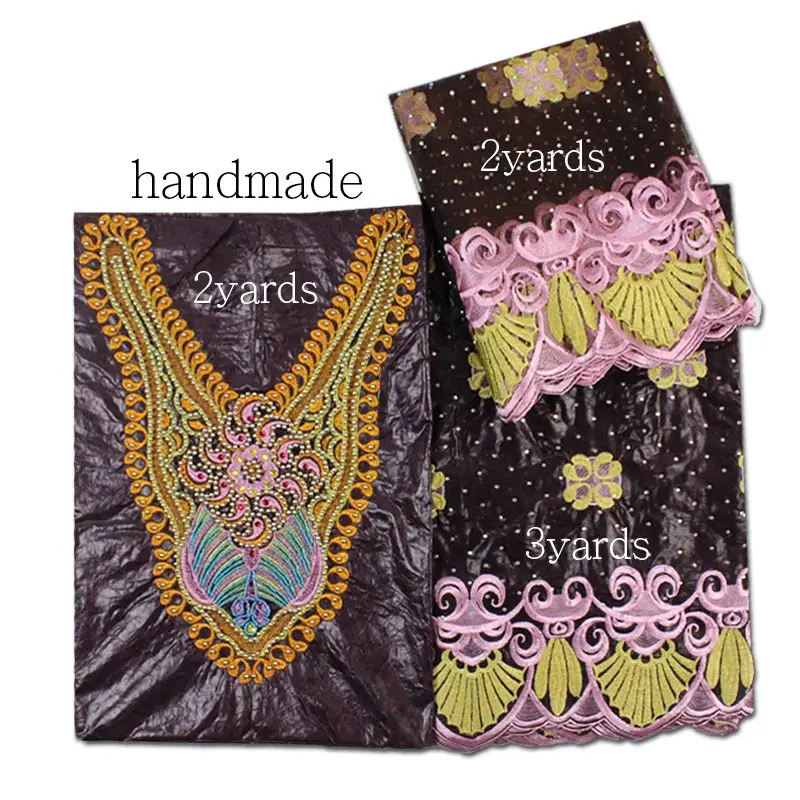 Getzner Brocade Bazin богатая ткань Африканский базин кружевная модный красный богатый с 2 ярдами кружева B17121201|bazin riche