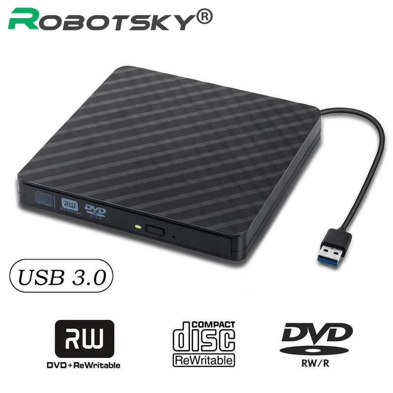 Супер скорость USB 3,0 внешний DVD/CD-ROM чехол для ноутбука Настольный ПК оптический диск SATA внешний корпус для DVD