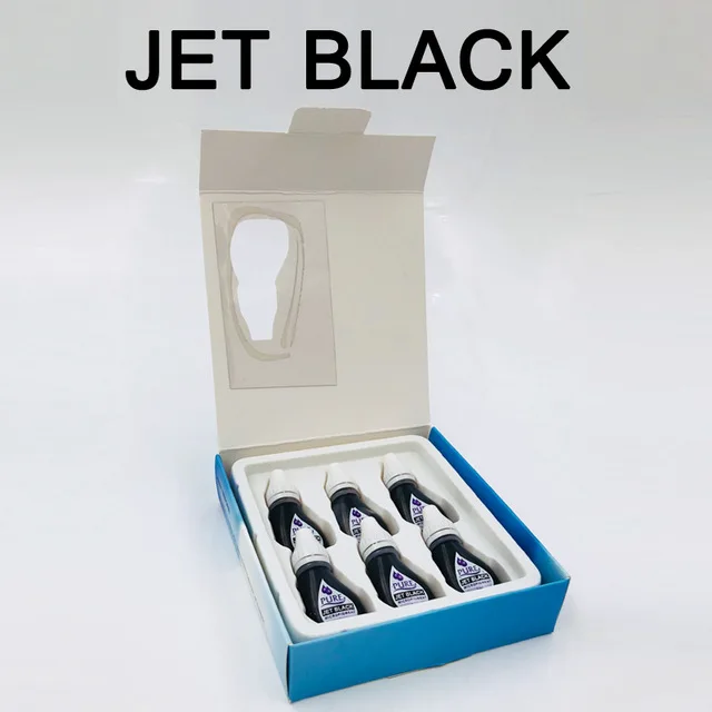 JET BLACK(6PCS) 1 Набор,, США, Biotouch, чистый микропигмент, Перманентный макияж, чернила для татуажа, бровей, подводка для глаз, губ, пигмент, получите чистую уверенность - Цвет: JET BLACK(6PCS)