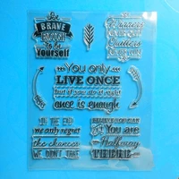ylcs185 life words silicone clear stamps for scrapbook diy album paper cards decoration embossing folder rubber stamp 1518cm