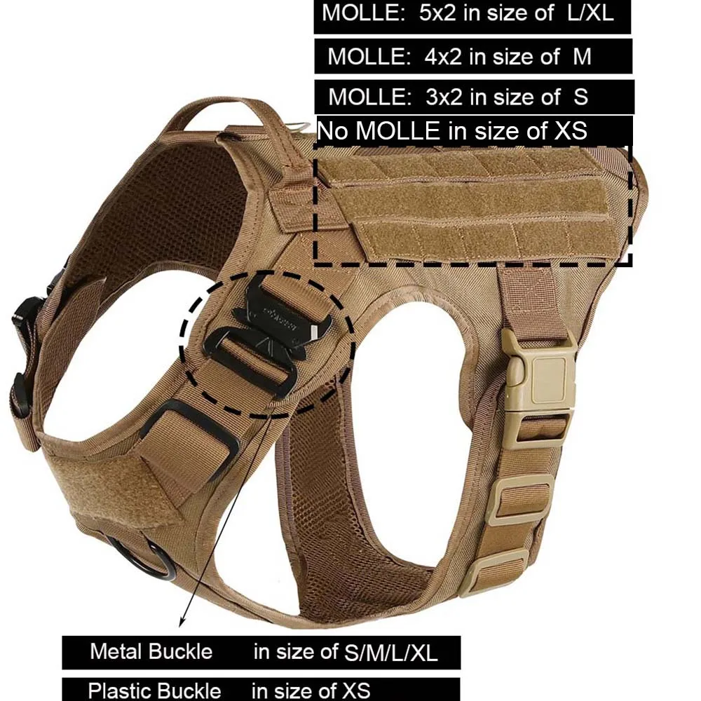 coyote brown Военная Тактическая собака модульная жгут с не тянет передний зажим силы K9 Рабочая Cannie Molle охотничий жилет - Цвет: coyote brown