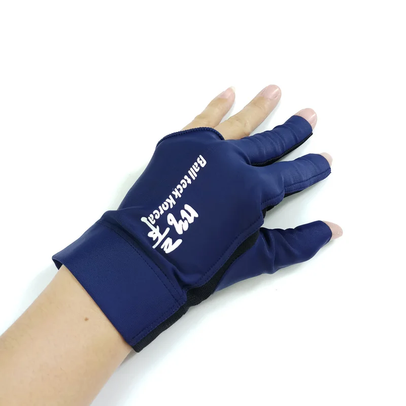 dark blue Ballteck 1 шт. Профессиональный унисекс 3 пальца снукер против пота Нескользящая лайкра бильярдная перчатка для бассейна 4 цвета на выбор - Цвет: dark blue