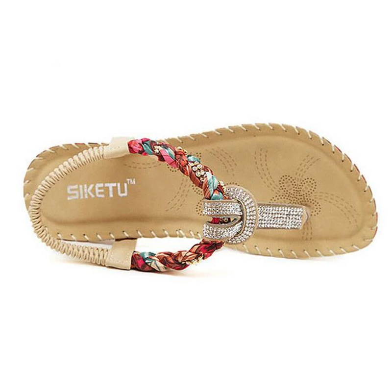 2015 г. Изысканная богемная модная обувь на плоской подошве со стразами в