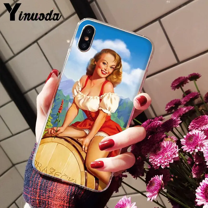 Yinuoda ретро красота 2 красочные милые аксессуары для телефона чехол iPhone X XS MAX 6 6s 7