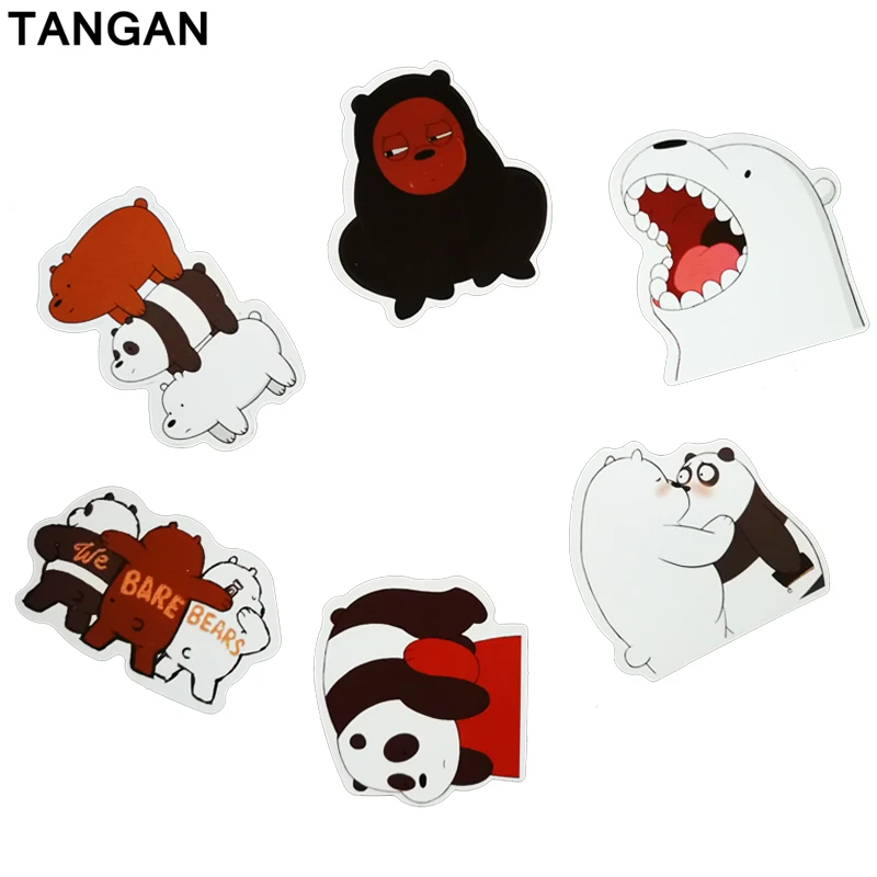 6pcs panda LOGO Sticker Pvc Waterproof Decal Motorcycle Fridge Skateboard Doodle Funny Car Auto Laptop | Автомобили и мотоциклы