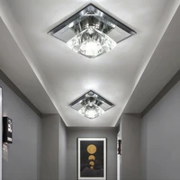 crystal 5w led ceiling lights fixture modern decor lamp black glass aisle hotel surfaceflush mounted