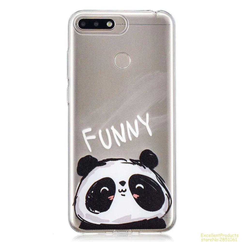 Силиконовый чехол для huawei Y6 2018 fundas hoesje милый забавный мультфильм с рисунком